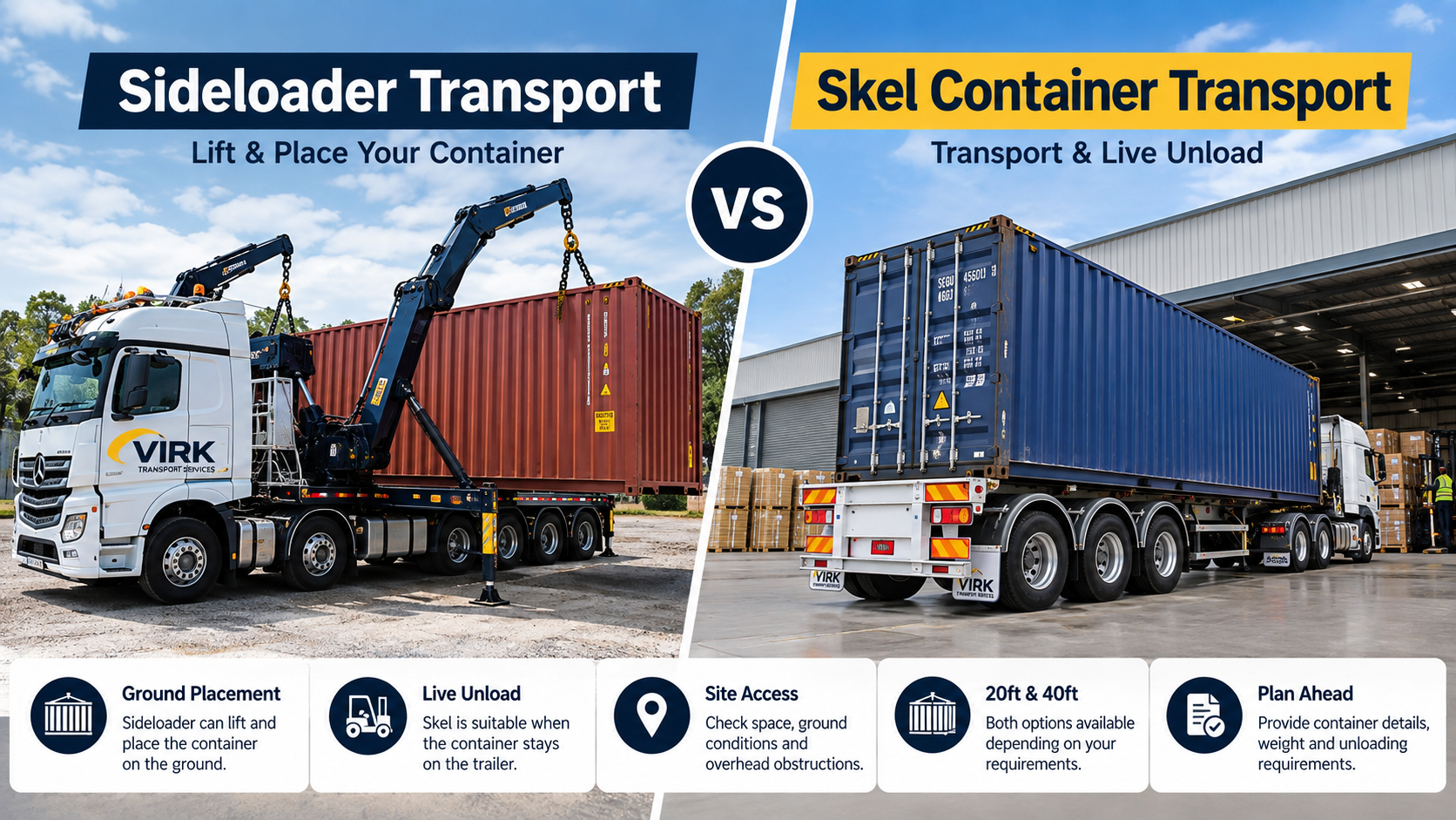 sideloader vs skel container transport